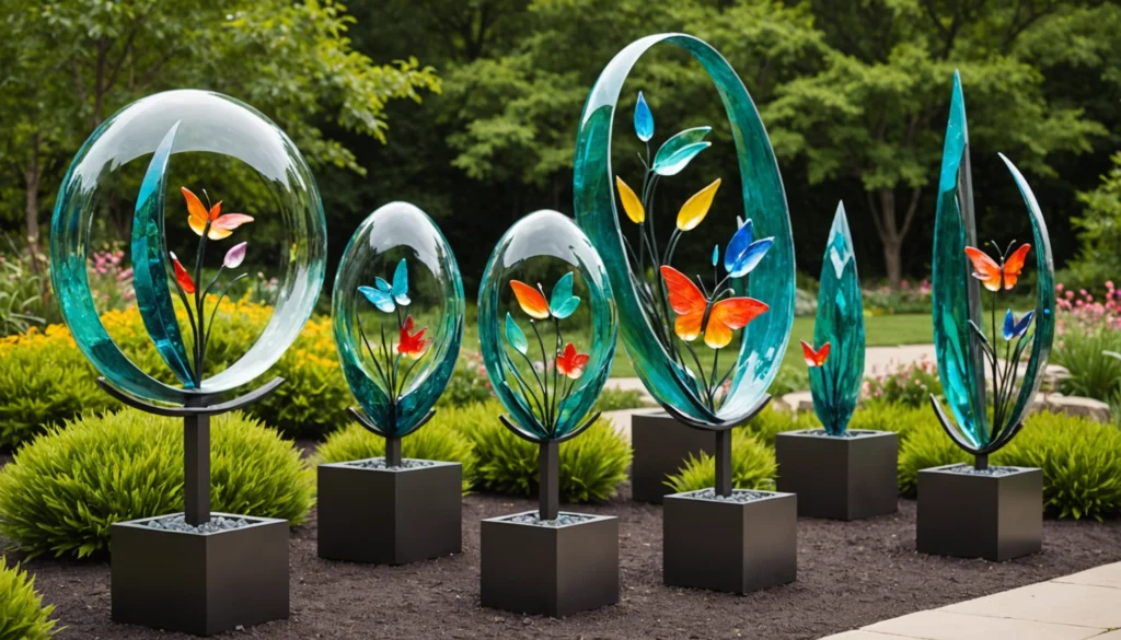 art contemporain papillon et verre
