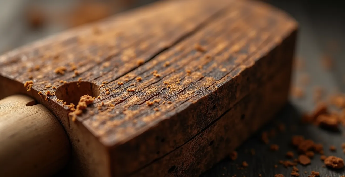 Détail en gros plan de la texture du bois massif de haute qualité